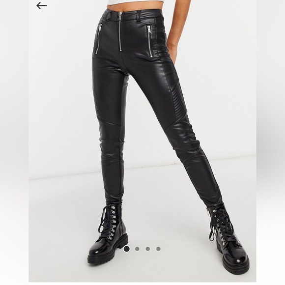 Topshop - Leather Moto Pants Leggings NWOT - Picture 4 of 13